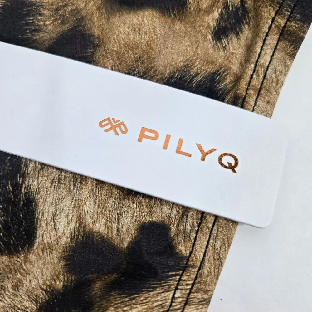 PILYQ Women's Size Small Bikini Bottom Cheetah Print Jungle High-Waist Full NWT‎